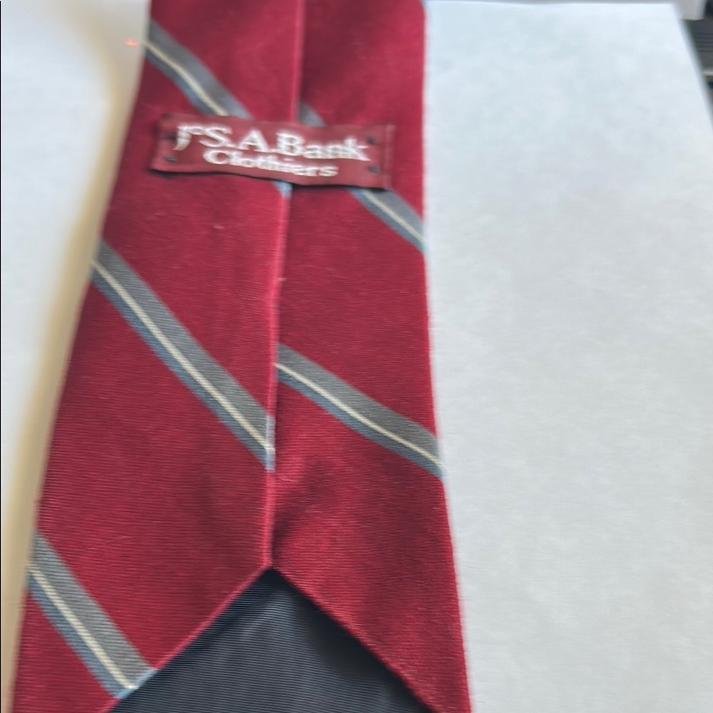 Red J.S.A. Bank Tie with Stripes